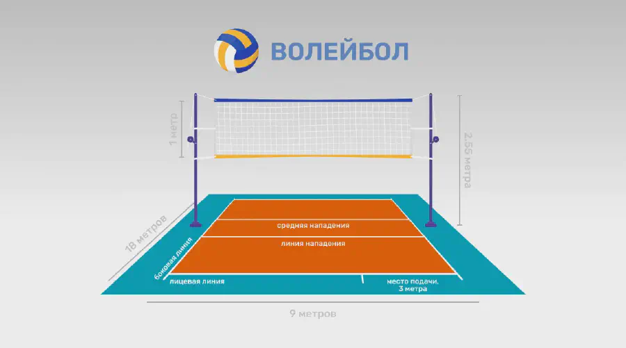 Характеристика волейбольной полщадки