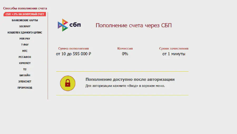 Бонус 2% от БК TENNISI за пополнение депозита через SberPay Способы пополнения