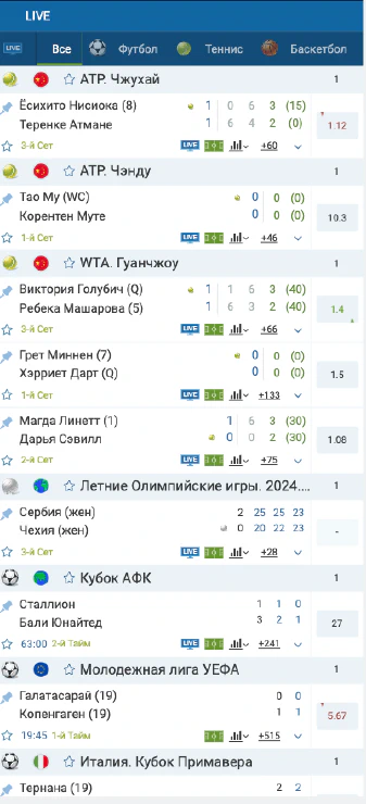 мобильное приложение 1xставка