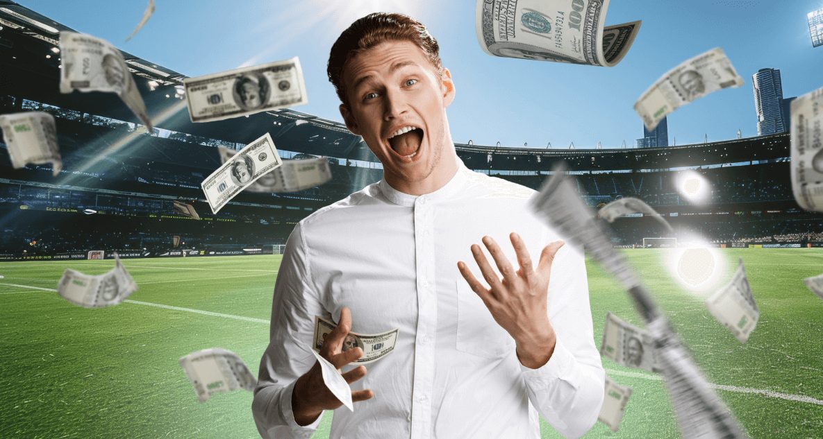 Мужчина раскидывает деньги