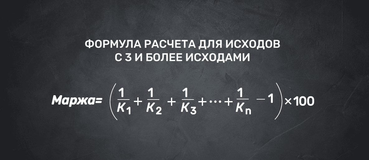 Маржа букмекера: расчет для исходов с 3 и более исходами