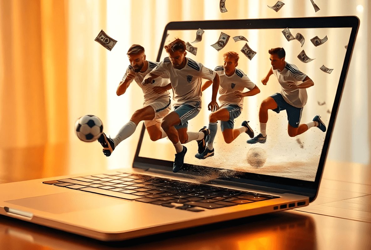Футболисты в ноутбуке