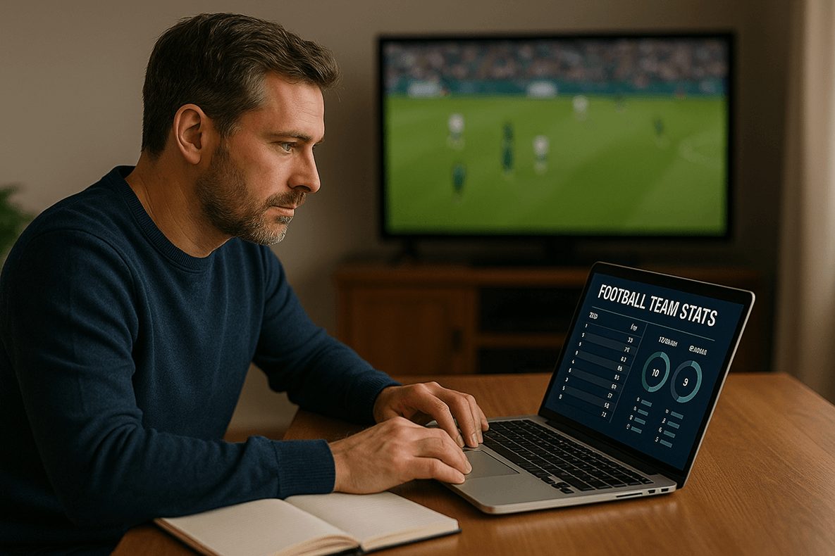 Мужчина ставит на футбол