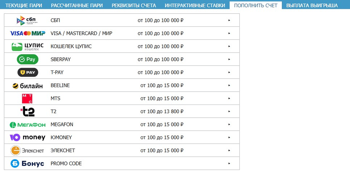Как делать ставки в БК Бетсити: Способы пополнения счета