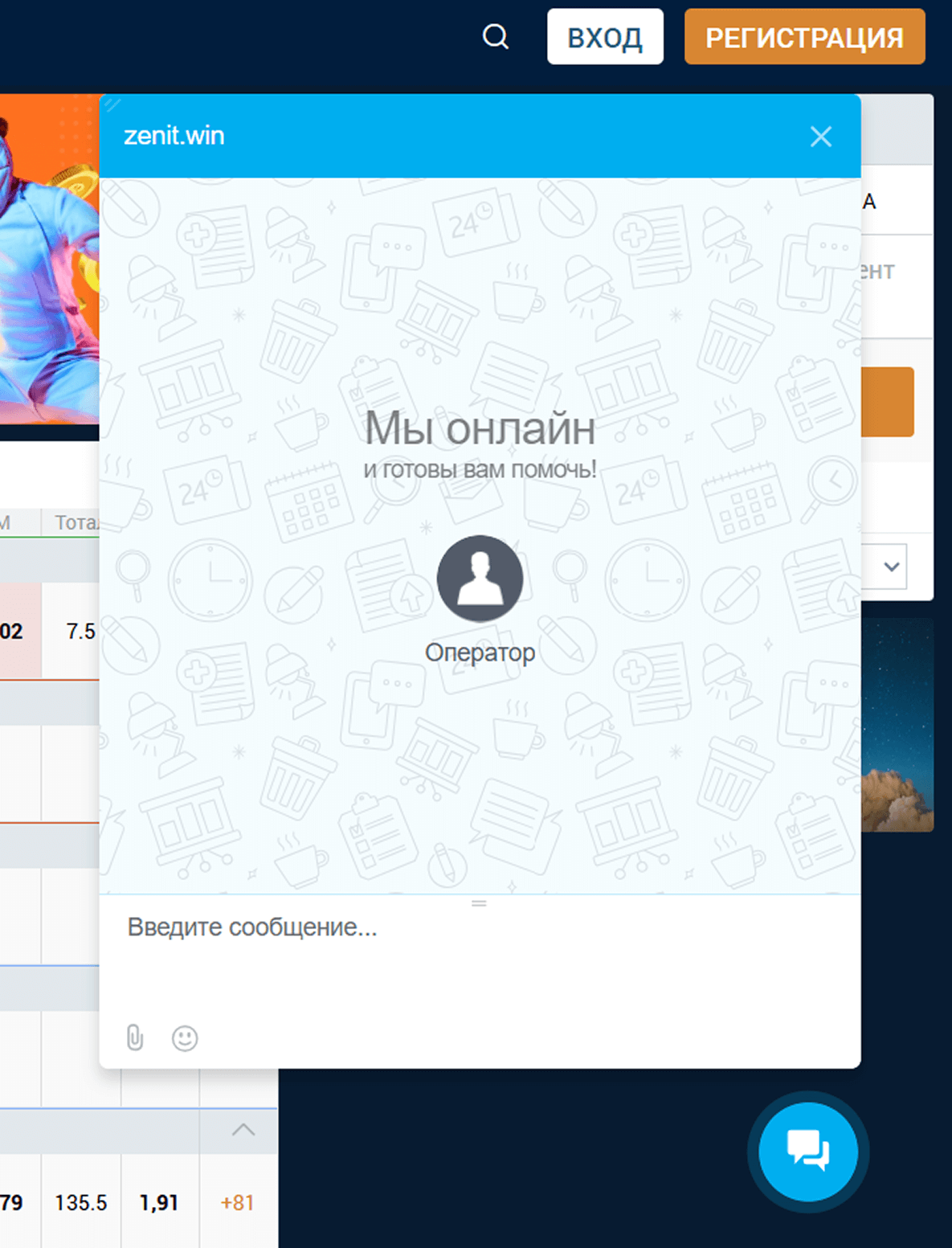 Поддержка БК Зенит