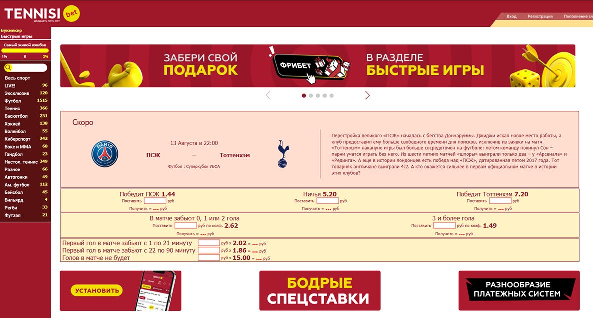 Как делать ставки в БК TENNISI: руководство для новичков